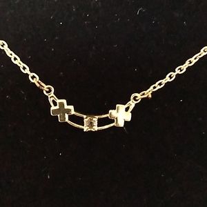 Kids hugs kisses gold necklace